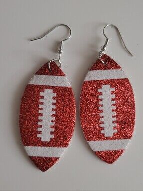 PICK A PAIR Glitter Football Earrings